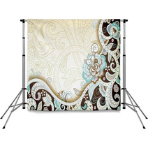 Abstract Brown Floral Scroll Backdrops 65646671