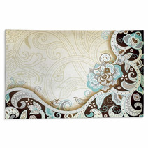 Abstract Brown Floral Scroll Rugs 65646671