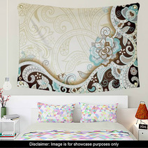Abstract Brown Floral Scroll Wall Art 65646671