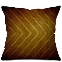 Abstract Brown Gold Background Chevron Stripe Pattern Design Angled Lines With Vintage Texture And Black Vignette Border Pillows 90429348