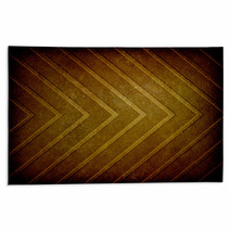 Abstract Brown Gold Background Chevron Stripe Pattern Design Angled Lines With Vintage Texture And Black Vignette Border Rugs 90429348