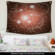 Abstract Brown Grid Circle Light Background Wall Art 71248156