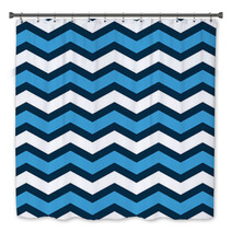 Abstract Chevron Seamless Pattern In Blue And White, Vector Bath Decor 51616262