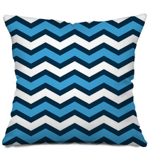 Abstract Chevron Seamless Pattern In Blue And White, Vector Pillows 51616262
