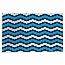 Abstract Chevron Seamless Pattern In Blue And White, Vector Rugs 51616262