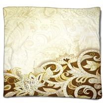 Abstract Chocolate Floral Background Blankets 64776851