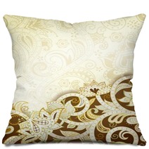 Abstract Chocolate Floral Background Pillows 64776851