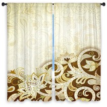 Abstract Chocolate Floral Background Window Curtains 64776851