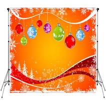 Abstract Christmas Background With Baubles, Vector Backdrops 5371424