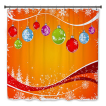Abstract Christmas Background With Baubles, Vector Bath Decor 5371424
