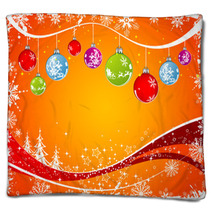 Abstract Christmas Background With Baubles, Vector Blankets 5371424
