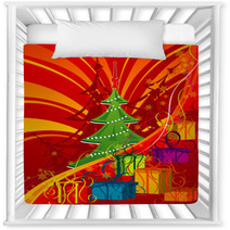 Abstract Christmas Background With Tree, Vector Illustration Nursery Decor 4712176