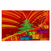 Abstract Christmas Background With Tree, Vector Illustration Rugs 4712176
