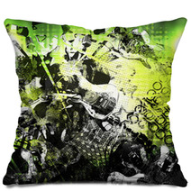 Abstract Collage Of Music, Poster Rock Concert Pillows 62526431