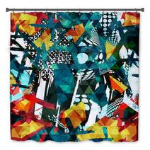 Abstract Color Pattern In Graffiti Style For Your Design Bath Decor 189124843