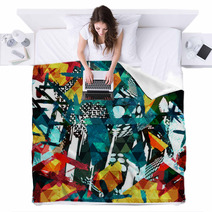 Abstract Color Pattern In Graffiti Style For Your Design Blankets 189124843