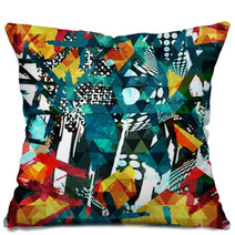 Abstract Color Pattern In Graffiti Style For Your Design Pillows 189124843