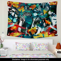 Abstract Color Pattern In Graffiti Style For Your Design Wall Art 189124843