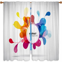 Abstract Colored Background With Circles. Window Curtains 27860321