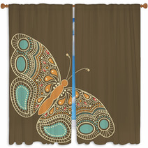Abstract Colorful Butterfly Window Curtains 50802824