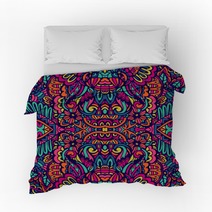 Abstract Colorful Festival Doodle Unique Ethnic Seamless Pattern Ornamental Bedding 266292758