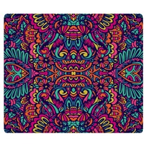 Abstract Colorful Festival Doodle Unique Ethnic Seamless Pattern Ornamental Rugs 266292758