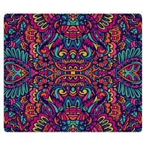 Abstract Colorful Festival Doodle Unique Ethnic Seamless Pattern Ornamental Rugs 266292758