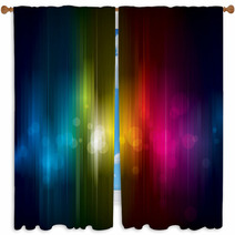 Abstract Colorful Light On Dark Background. Window Curtains 51092857