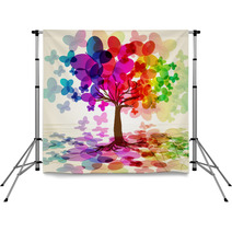 Abstract Colorful Tree. Vector. Backdrops 23502281