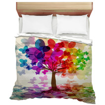 Abstract Colorful Tree. Vector. Bedding 23502281