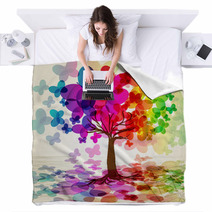 Abstract Colorful Tree. Vector. Blankets 23502281