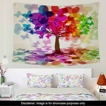 Abstract Colorful Tree. Vector. Wall Art 23502281