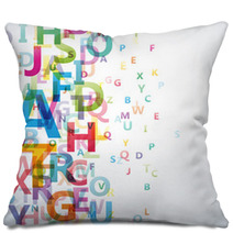 Abstract Colour Alphabet On White Background # Vector Pillows 43941267