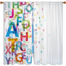 Abstract Colour Alphabet On White Background # Vector Window Curtains 43941267
