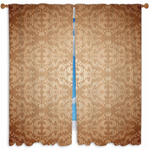 Abstract Damask Pattern Window Curtains 58048966