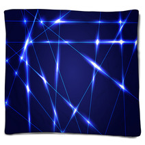 Abstract Dark Blue Background With Shiny Rays Blankets 69429990