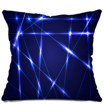 Abstract Dark Blue Background With Shiny Rays Pillows 69429990