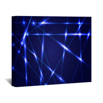 Abstract Dark Blue Background With Shiny Rays Wall Art 69429990