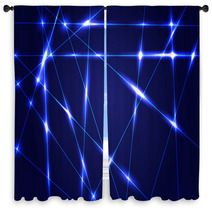 Abstract Dark Blue Background With Shiny Rays Window Curtains 69429990