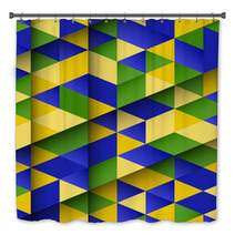 Abstract Design Using Brazil Flag Colours Bath Decor 65685351