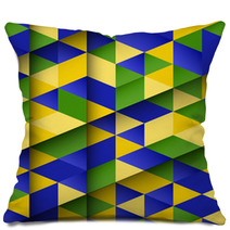 Abstract Design Using Brazil Flag Colours Pillows 65685351