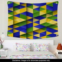 Abstract Design Using Brazil Flag Colours Wall Art 65685351
