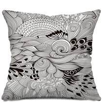 Abstract Doodle Ornament Hand Drawn Pillows 118190214
