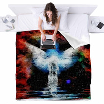 Abstract Figure And Wings Blankets 88772399