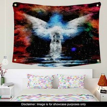 Abstract Figure And Wings Wall Art 88772399