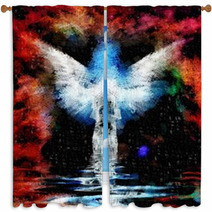 Abstract Figure And Wings Window Curtains 88772399