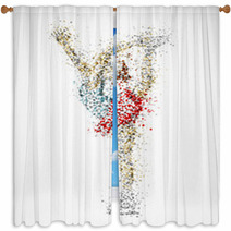 Abstract Figure Skater Window Curtains 42673264