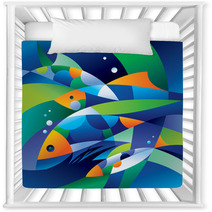 Abstract Fishes In The Depths Of The Ocean Nursery Decor 27873150
