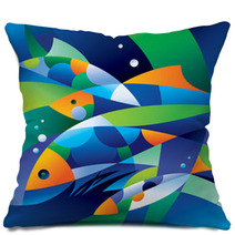 Abstract Fishes In The Depths Of The Ocean Pillows 27873150