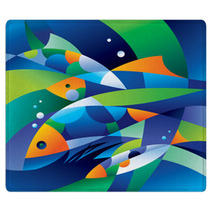 Abstract Fishes In The Depths Of The Ocean Rugs 27873150
